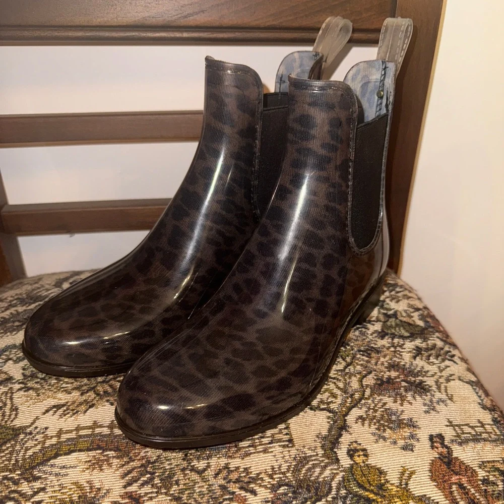 Sam Edelman Tinsley Leopard Print Chelsea Rain Boots | Size 7